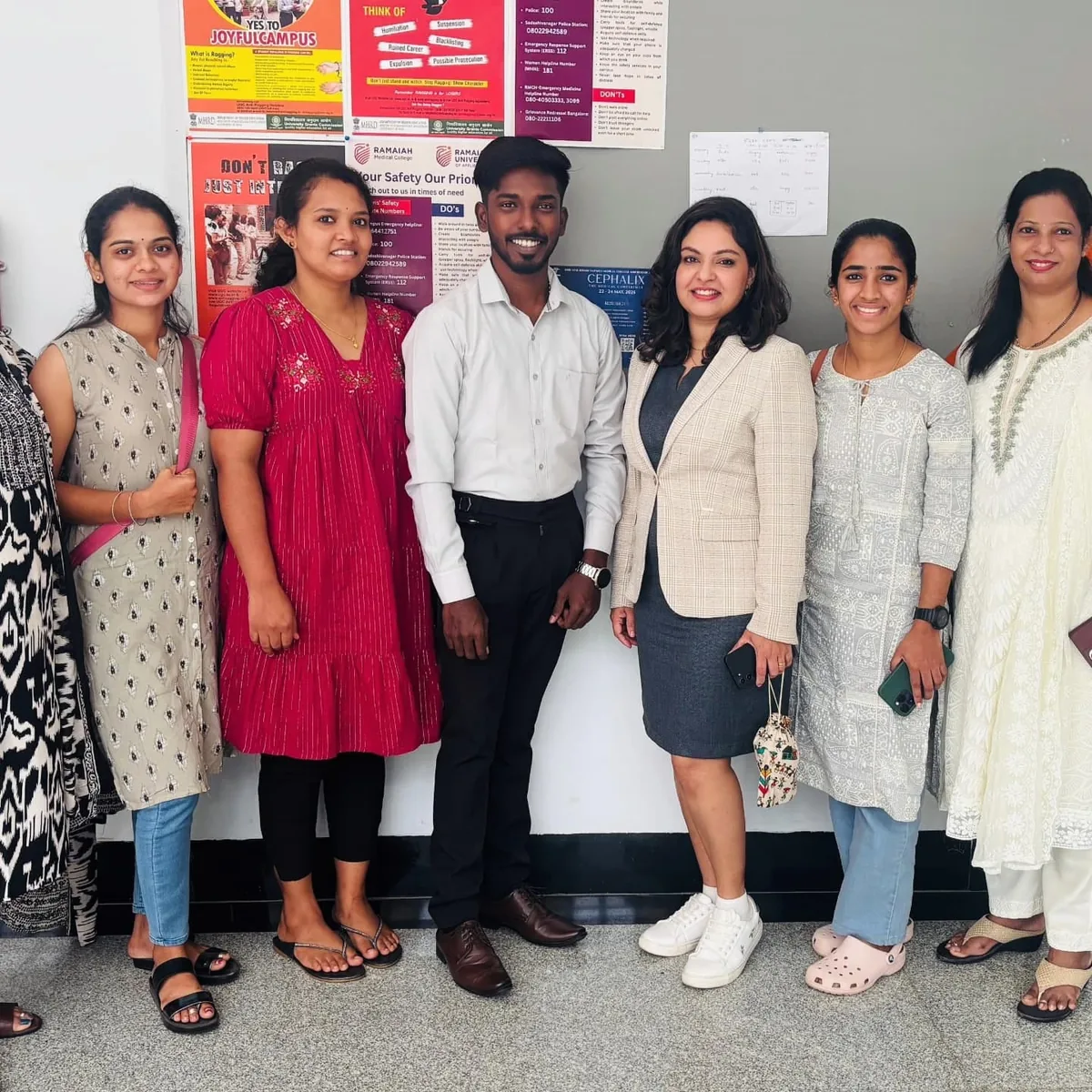 Dr. Swathi Rao with postgraduate students at Ramaiah Medical College
