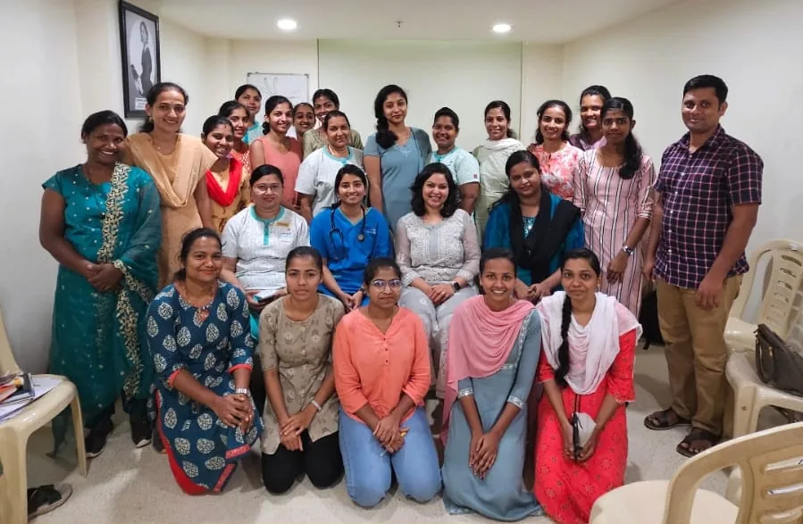 Dr. Swathi Rao with the pediatric nursing team